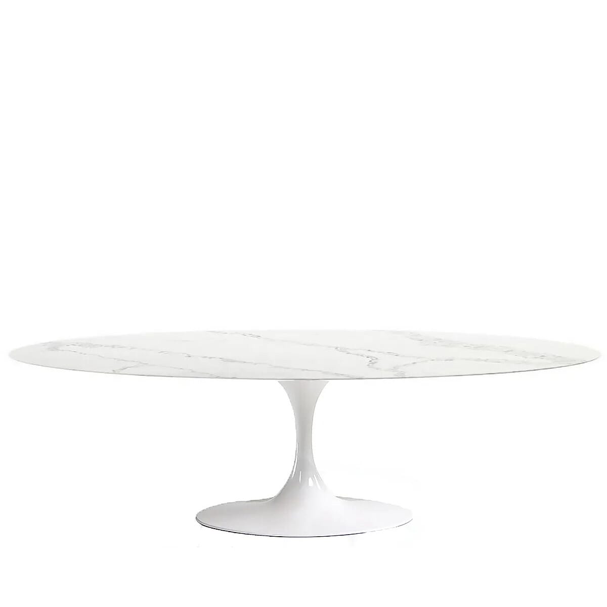 Pedestal Coffee Table Oval With Quartz Top