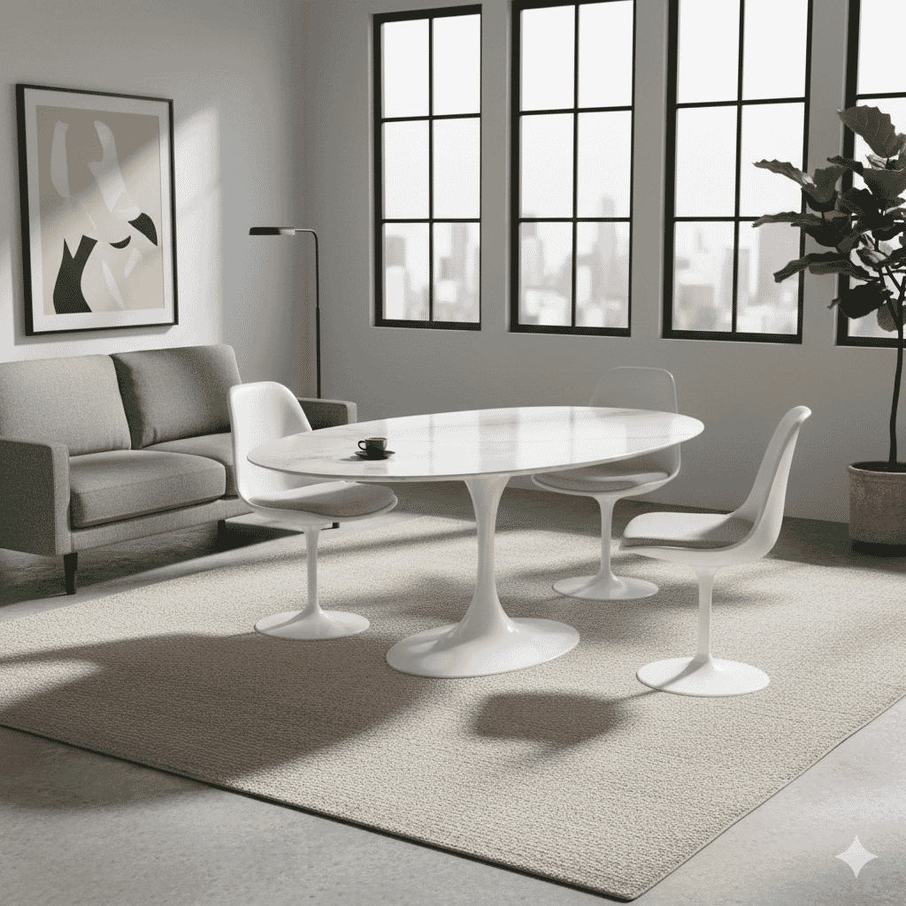 Pedestal Coffee Table Round With Quartz Top