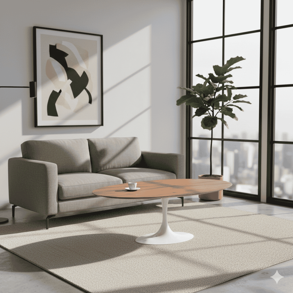 Pedestal Coffee Table Round With Wooden Top