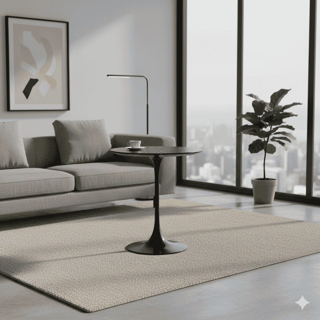 Pedestal Side Table Round With Marble Top