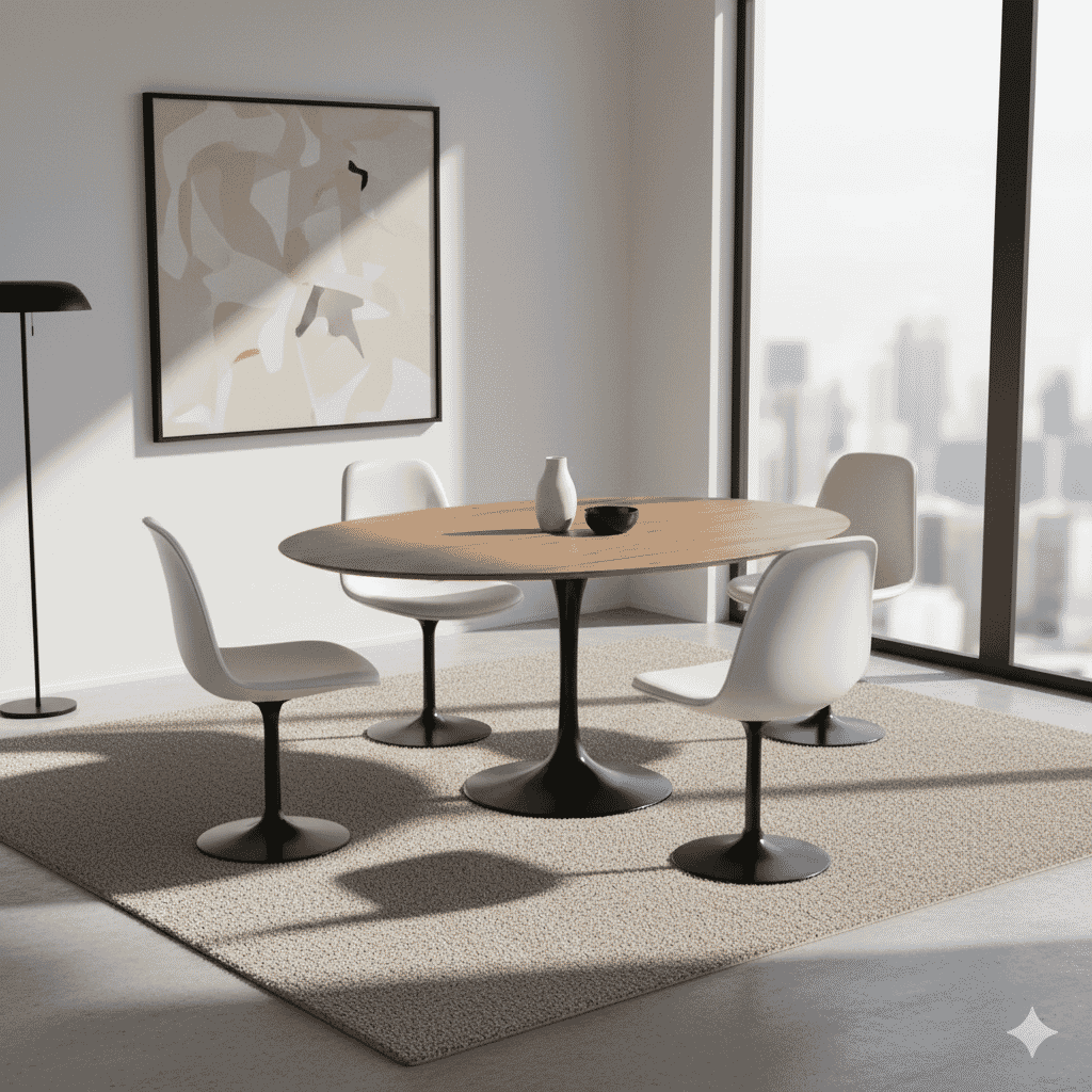 Pedestal Table Round With Wooden Top