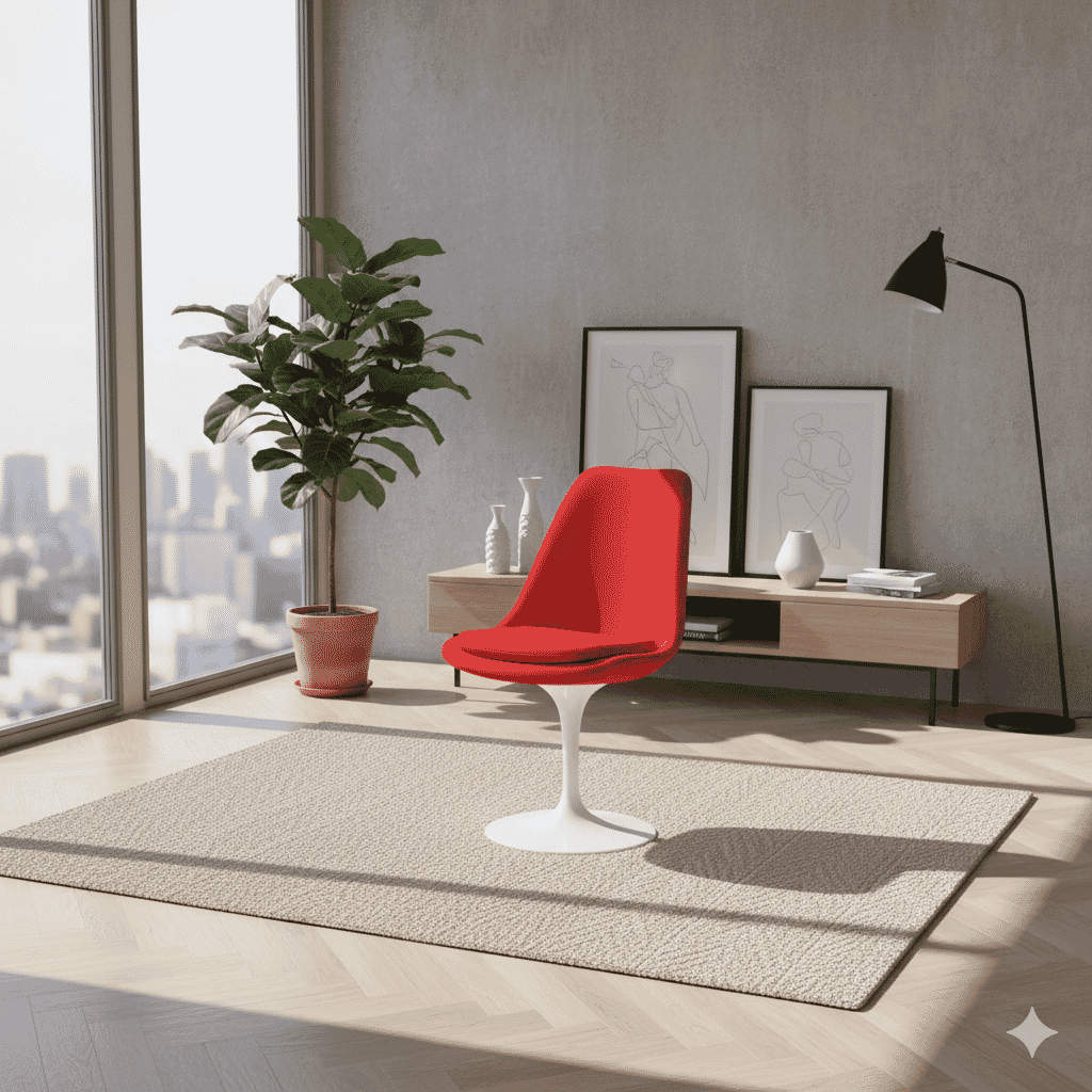 Pedestal Chair Fibreglass Full Cover Style