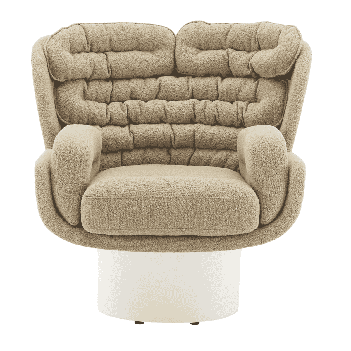 Elda Futuristic Upholstered Fiberglass Armchair