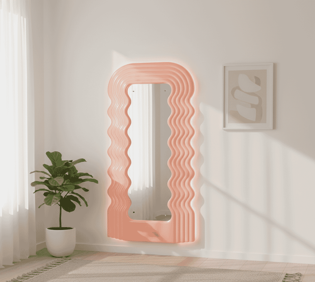 Light Up Wavy Mirror