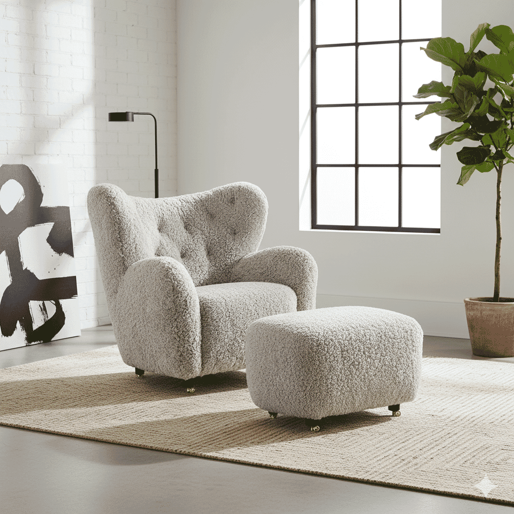 The Tired Man Lounge Chair & Footstool