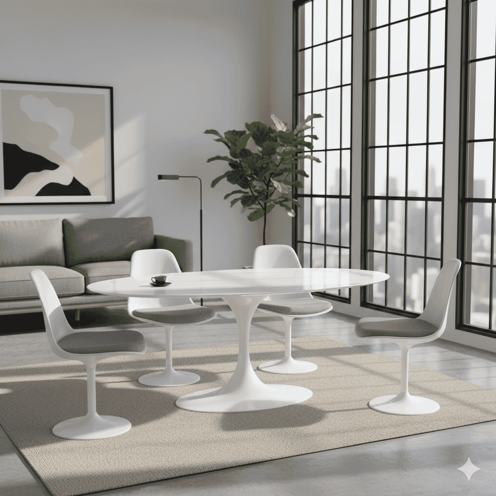 Pedestal Coffee Table Oval With Liquid Laminated Top