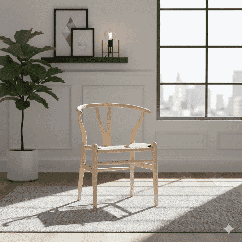 Scandi Dining Chair Maple And Natural Cord