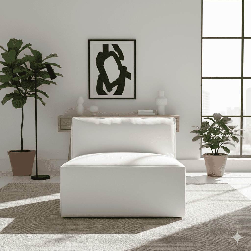 Oasis Modern Low Profile Modular Block Sofa - Middle Seat