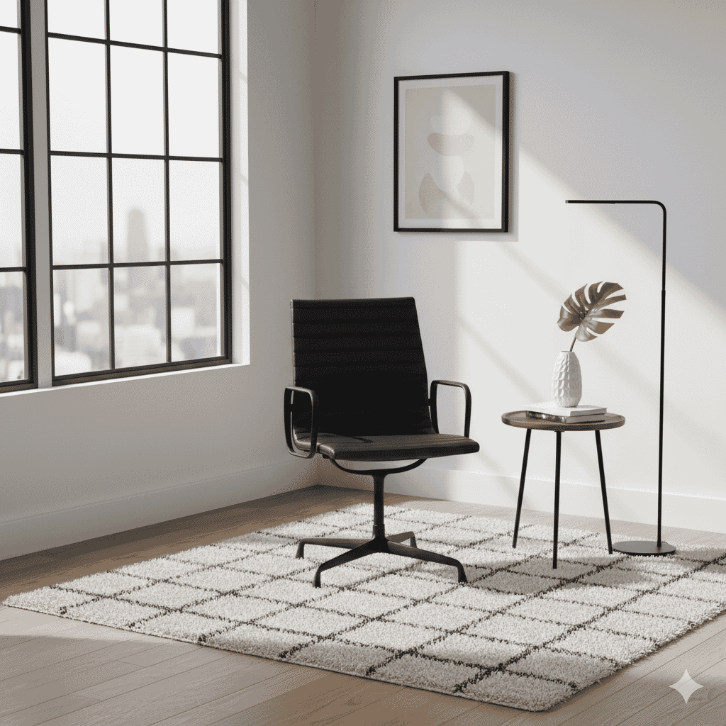 Eames Office Aluminium Chair EA 105 Powder Coated Black