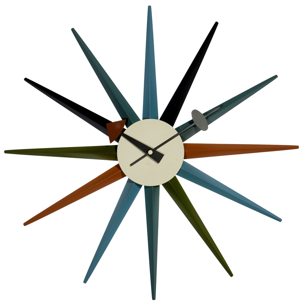 Multi Coloured Sunburst Clock