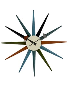 Multi Coloured Sunburst Clock