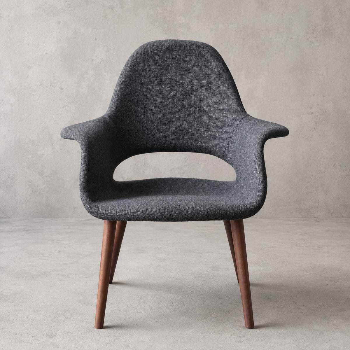 Organic Chair - Black Tweed and Walnut