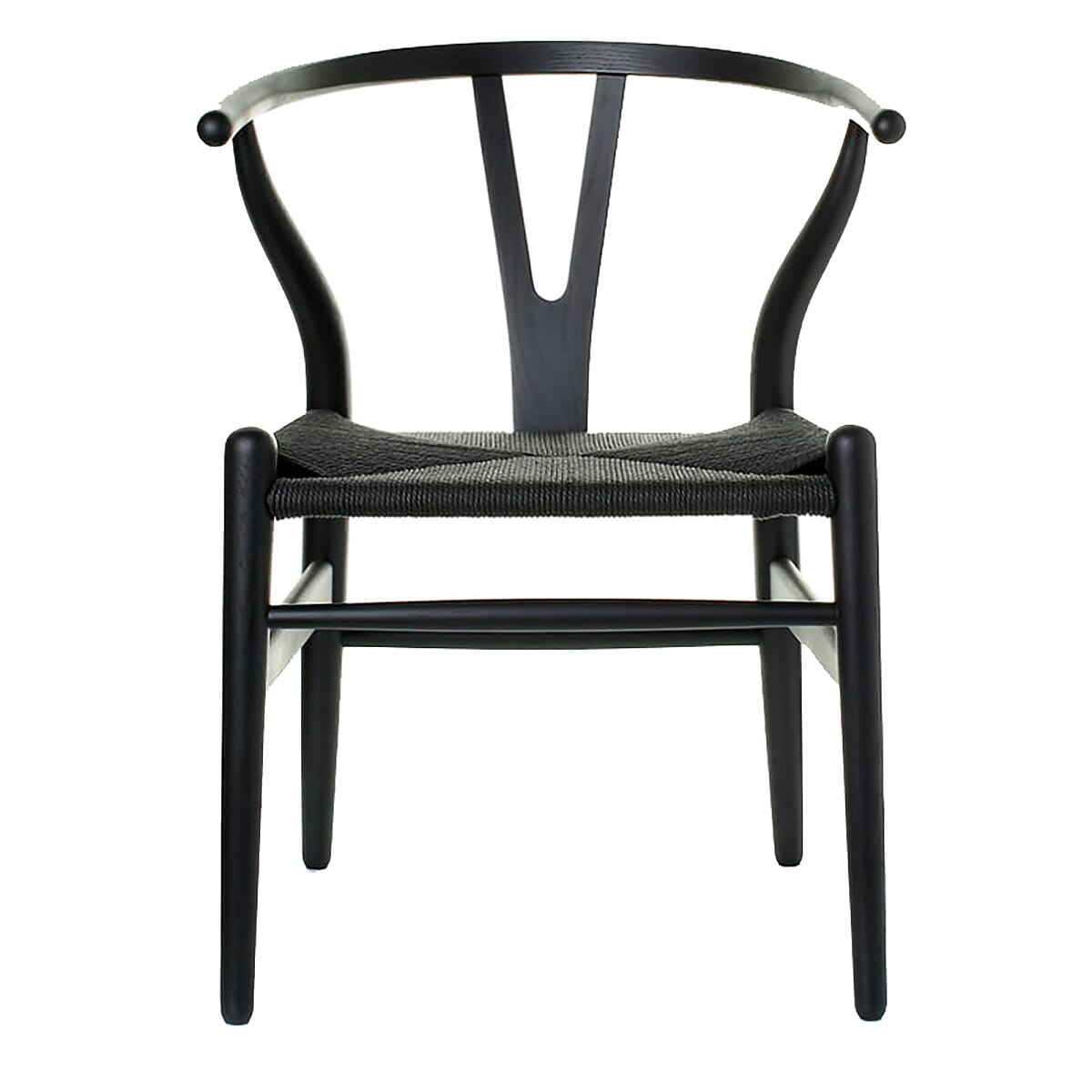 Scandi Dining Chair Beech Painted Black Closed Pore and Black Cord