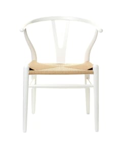 Scandi Dining Chair Black/White With Natural Cord