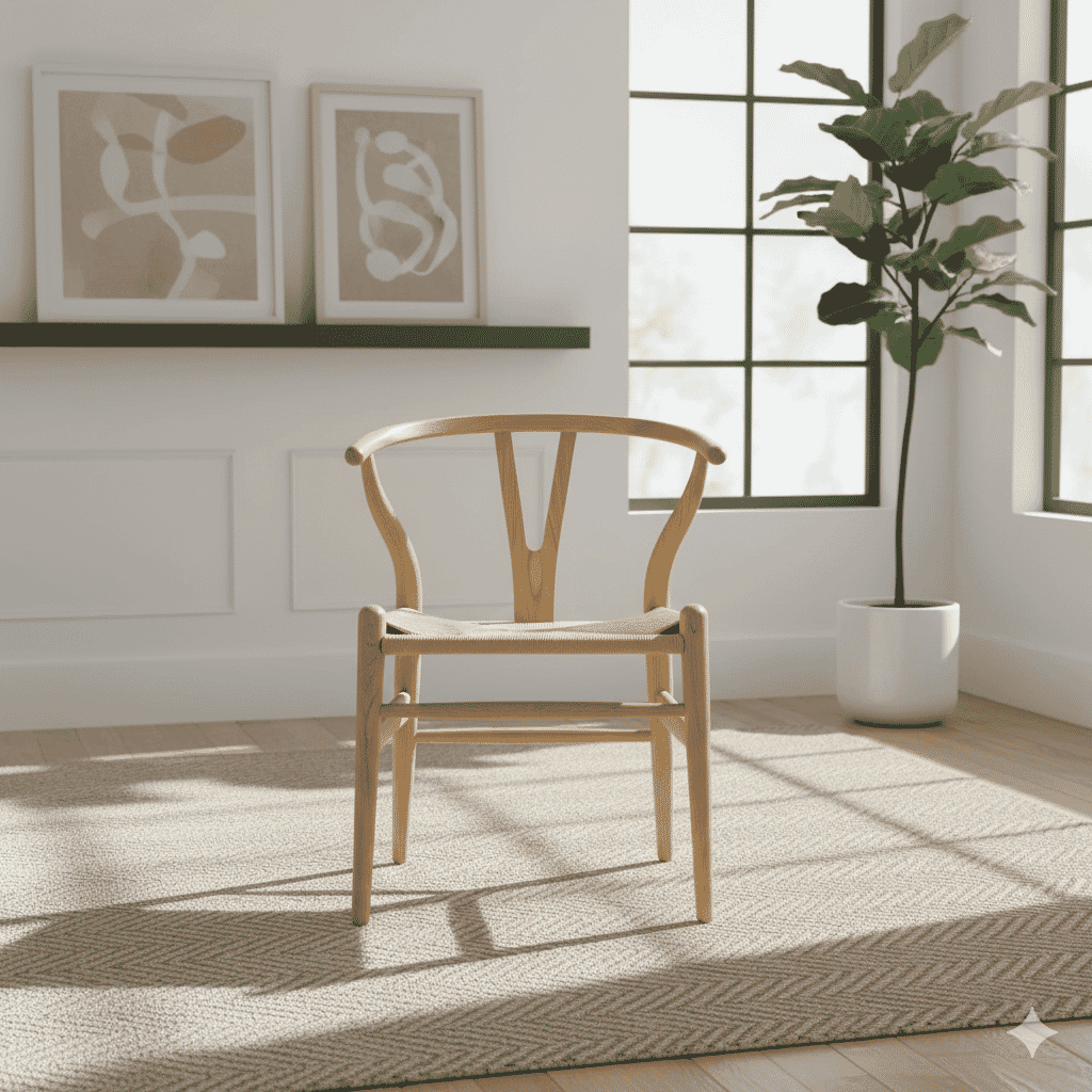 Scandi Dining  Chair Oak And Natural Cord