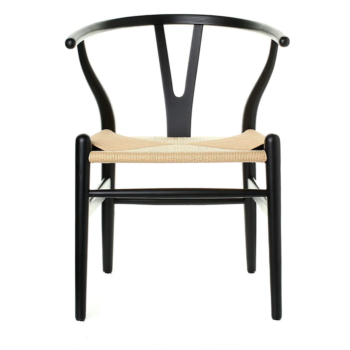 Scandi Dining Chair Oak Stained Black Open Pore And Natural Cord