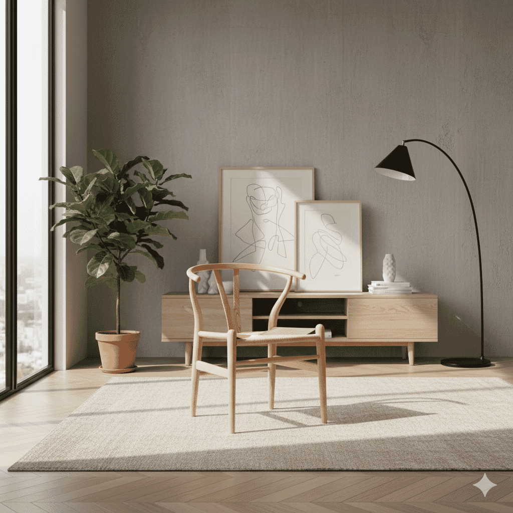 Scandi Dining Chair  With Natural Cord