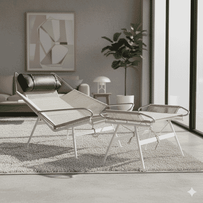 Buy Flag Halyard Chair | Hans Wegner Style PP 225 Chair & Ottoman