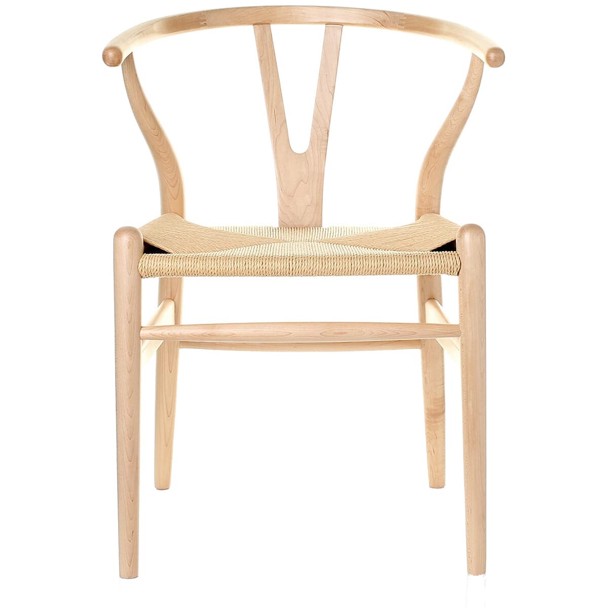 Hans Wegner Style Wishbone Chair Maple And Natural Cord SWIVEL UK