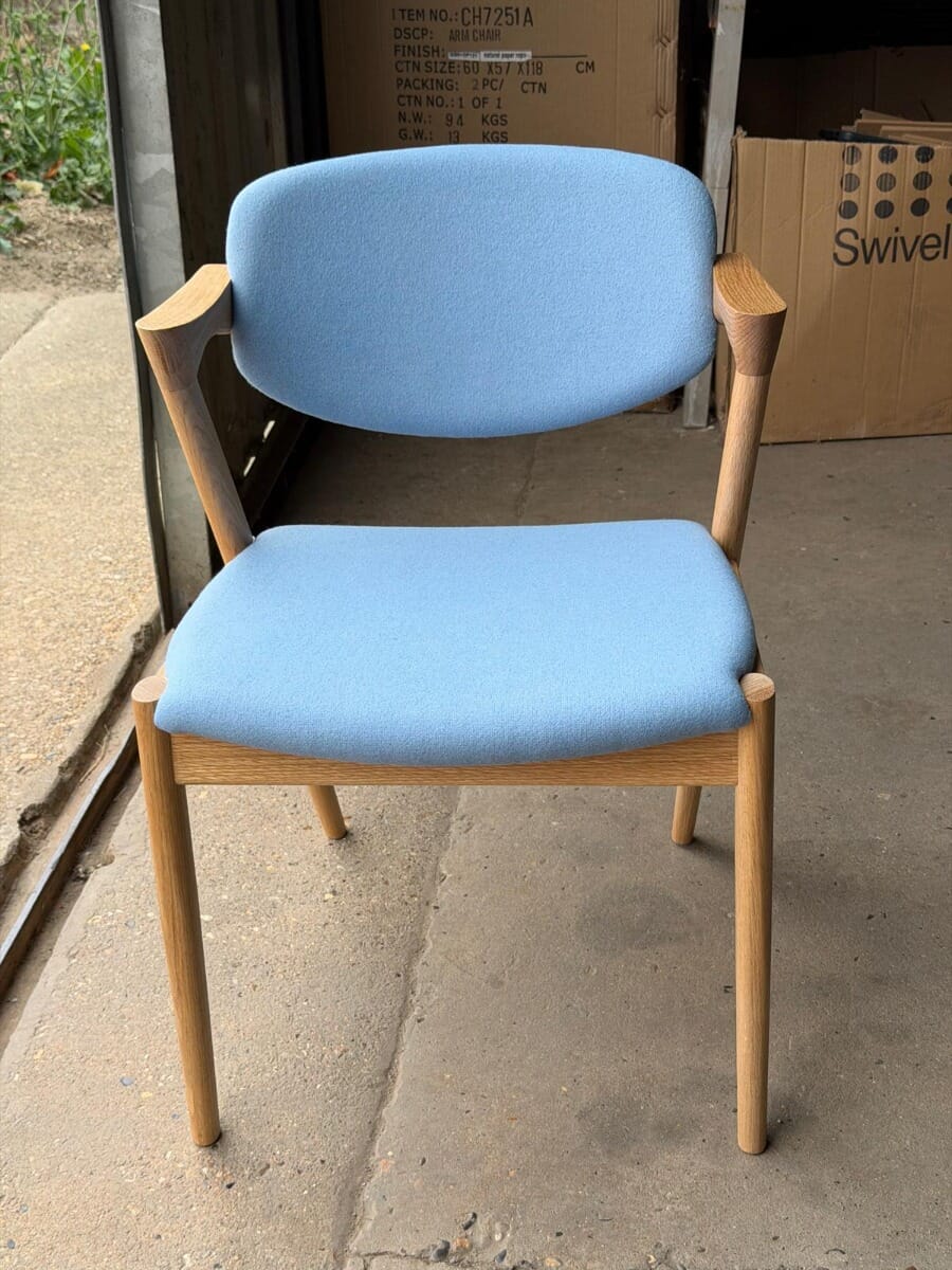 No. 42 Chair Oak and Blue Wool