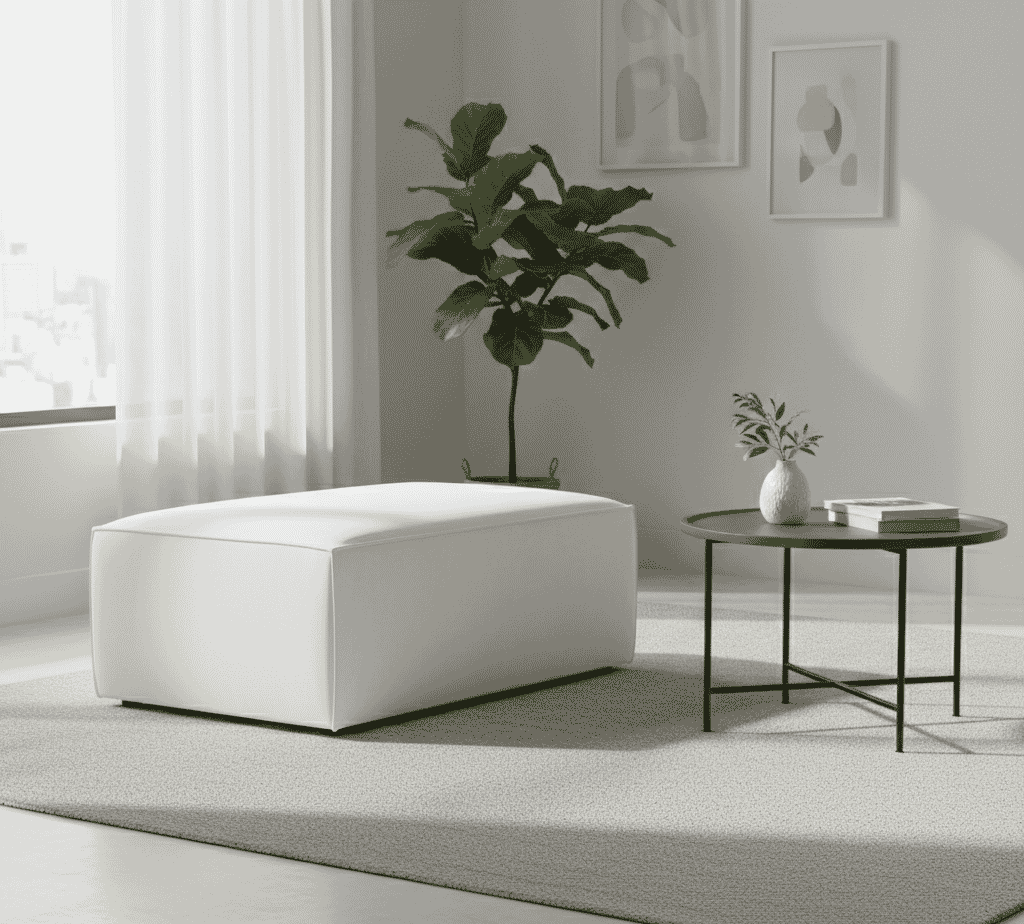 Oasis Modern Low Profile Modular Block Sofa - Ottoman