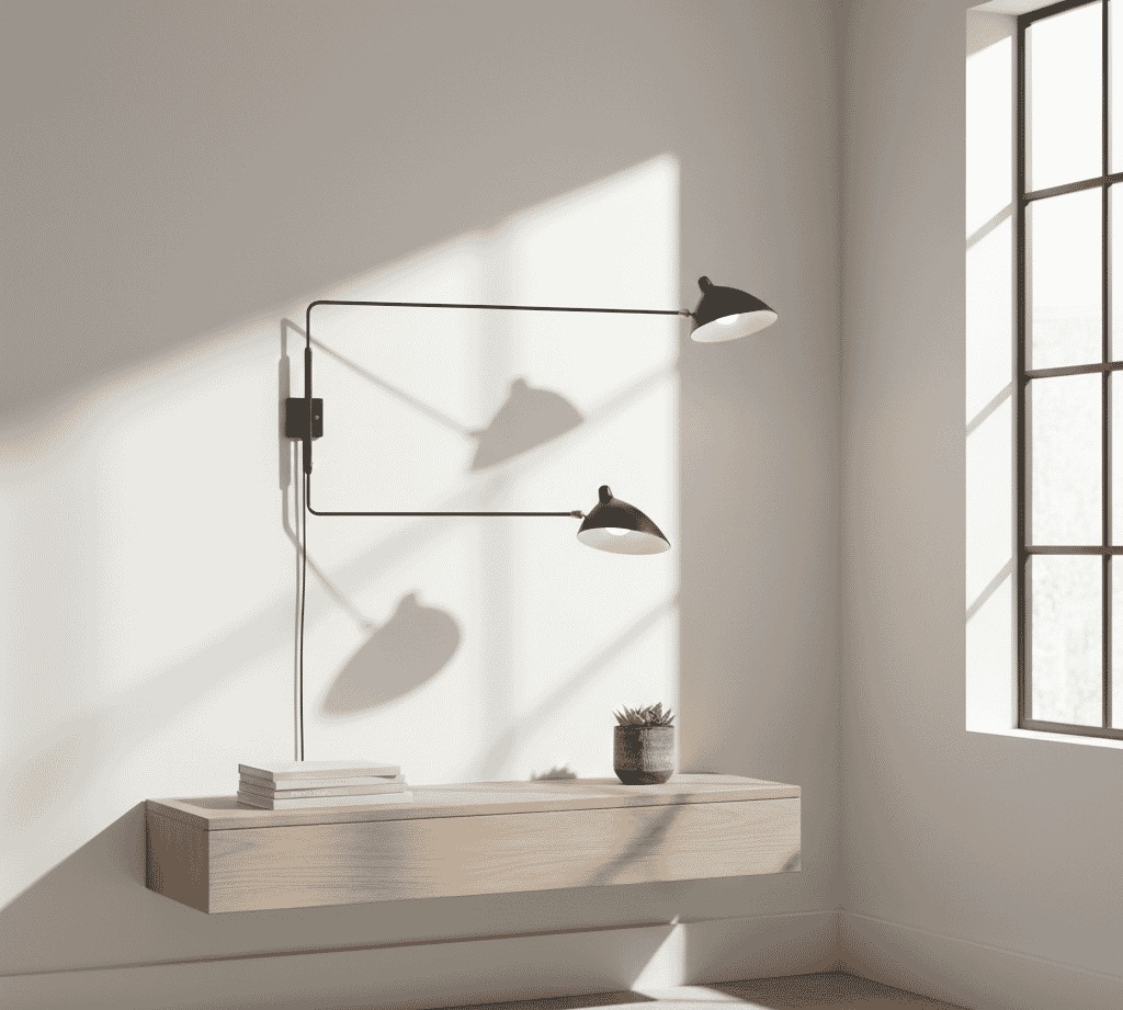 Sconce Wall Light 2 Straight Arms 