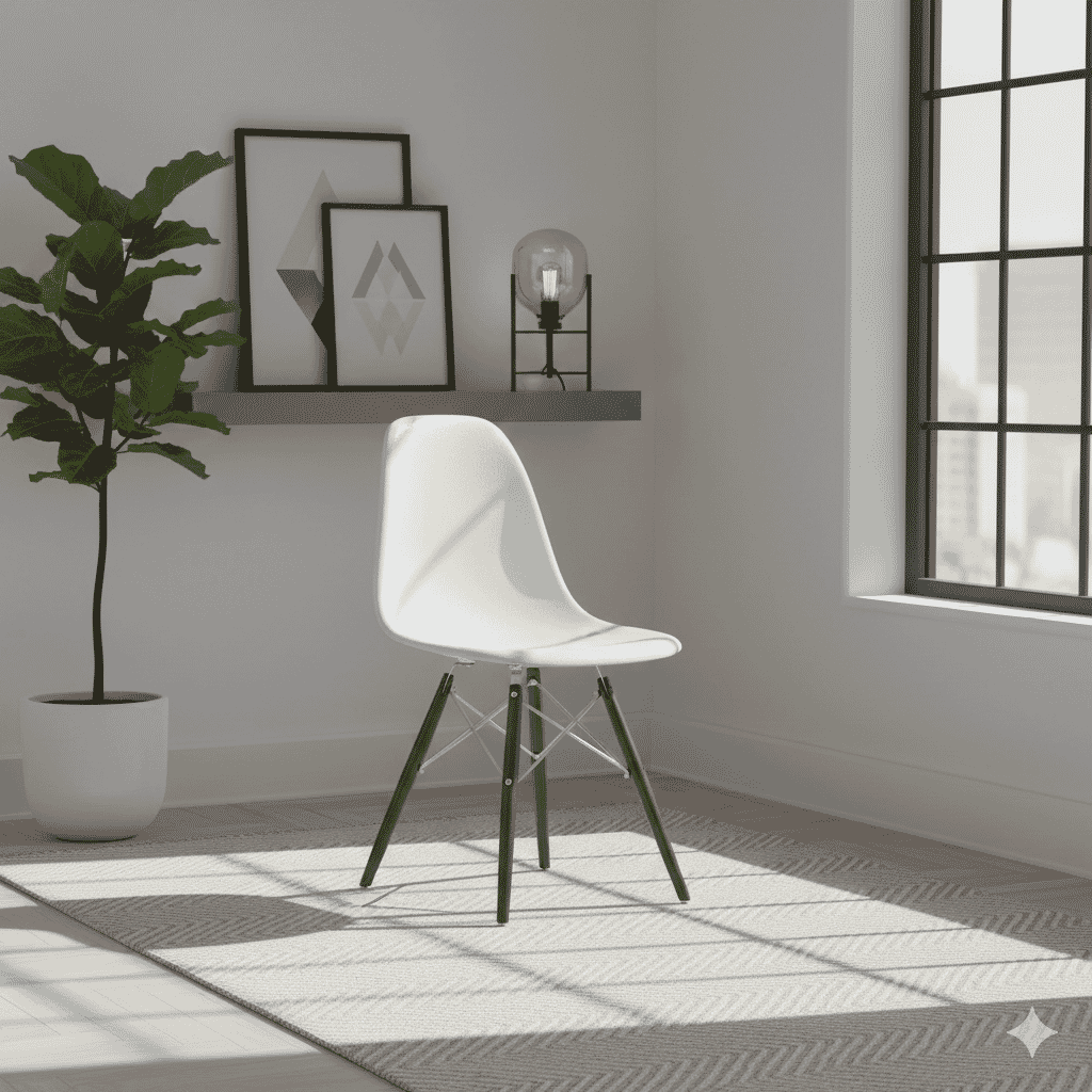  Visible Fibreglass Shell Chair Parchment