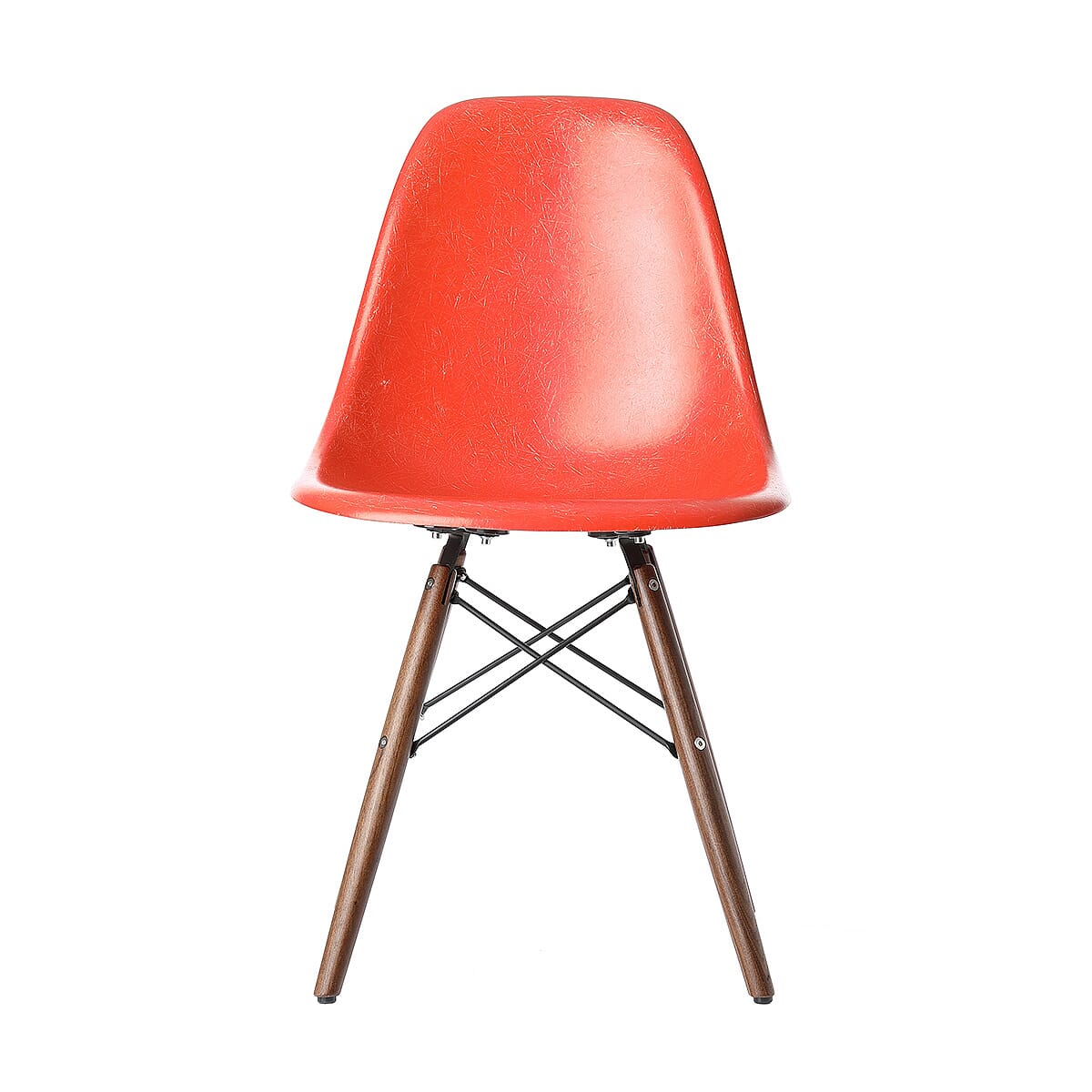 Charles Eames Style DSW Visible Fibreglass Shell Chair Red Orange SWIVEL UK