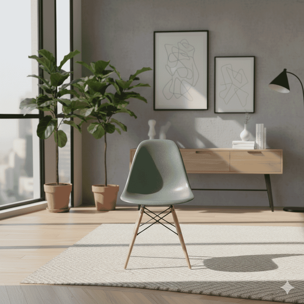  Visible Fibreglass Shell Chair Sea Foam Green