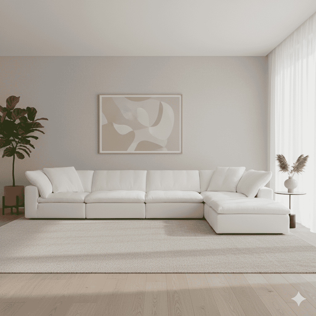 Cloud 4 Pieces Modular Sofa And Ottoman