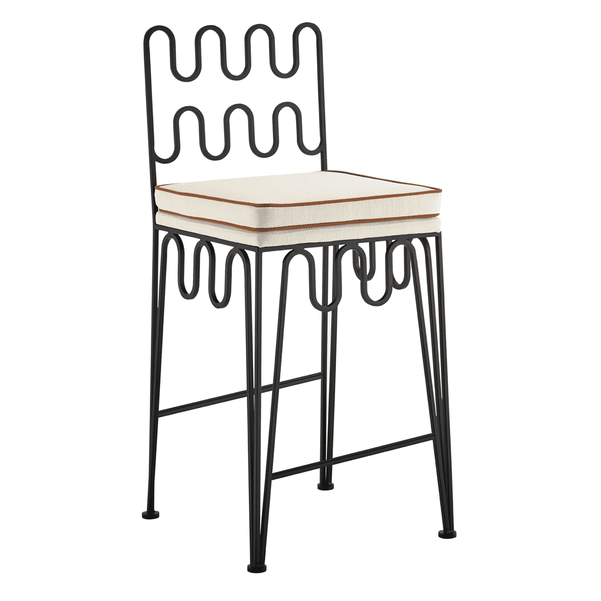 Wabi-Sabi Wave Sculptural Metal Stool - Outdoor