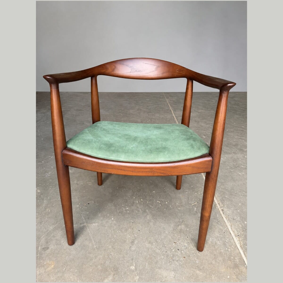 Kennedy Chair Walnut and Green Suede
