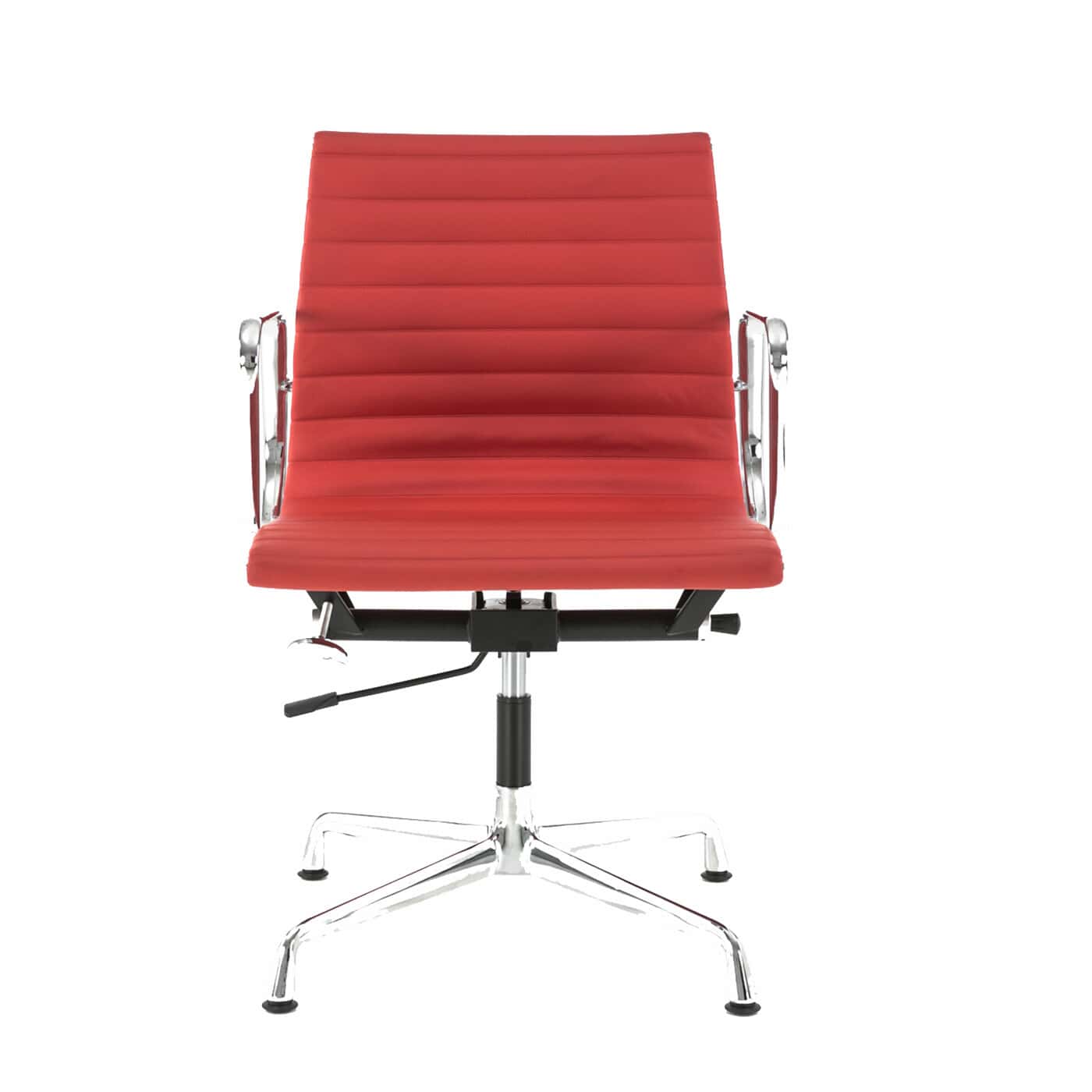 Eames Office Aluminium Chair Ea 118, Red Leather Computer Chair