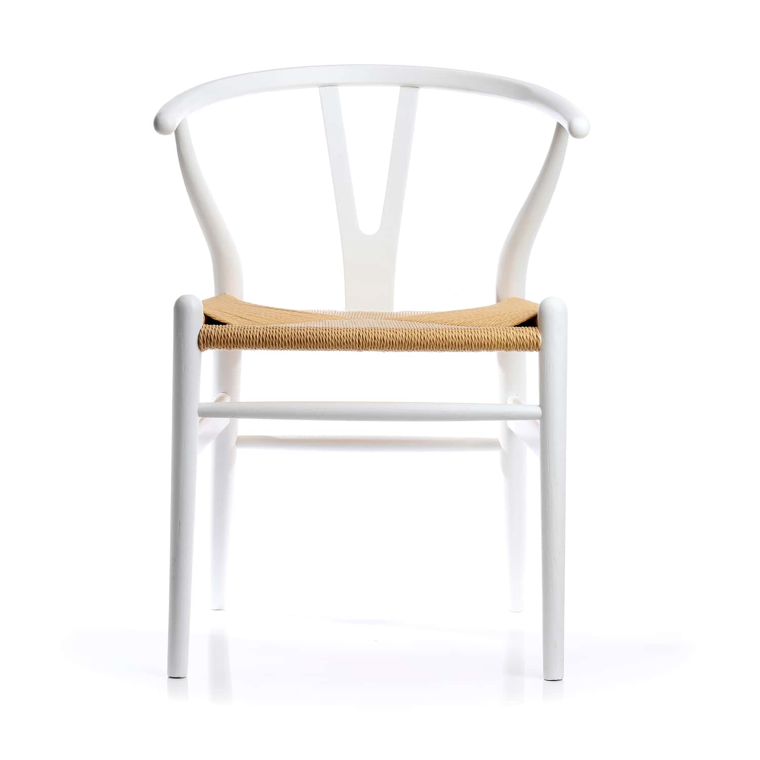 Hans Wegner Replica Wishbone Chair In Oak Stained White Open Pore And Natural Cord Swivel Uk